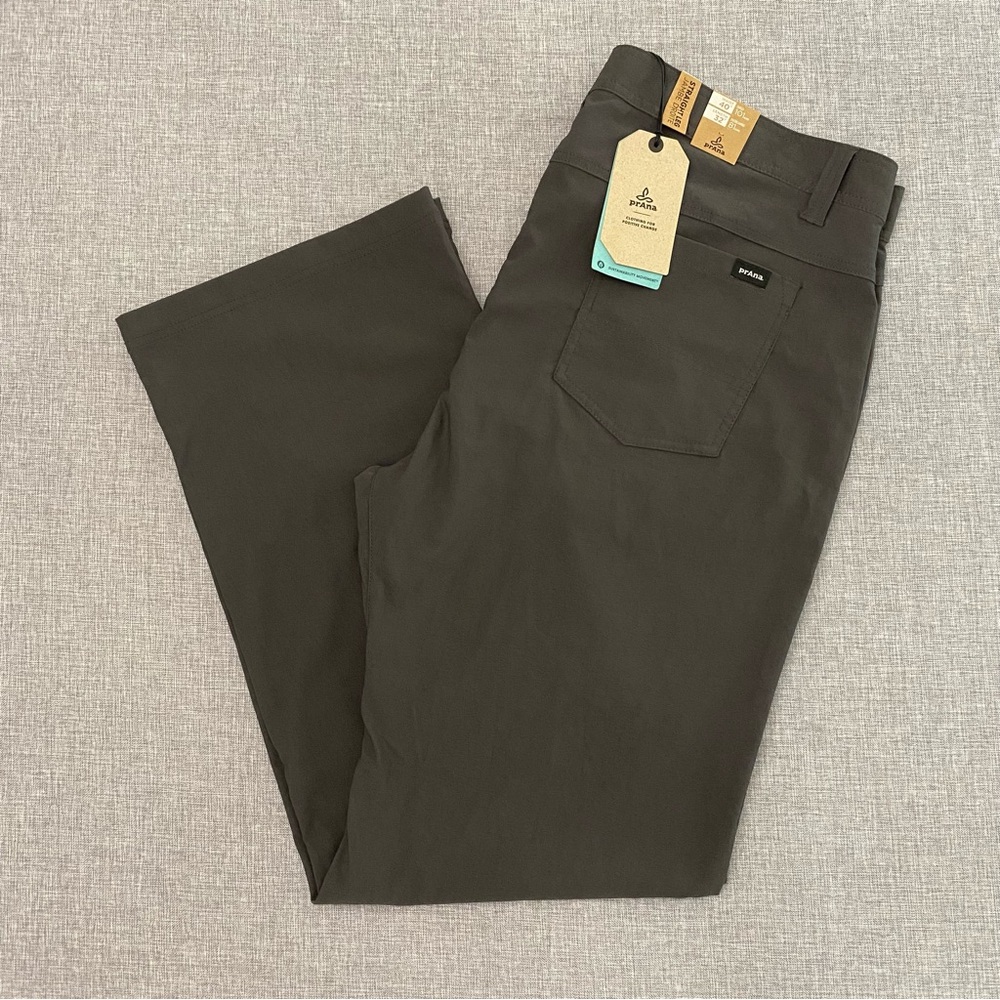 Prana Brion II Mens 40x32 Dark Iron Straight Leg Outdoor 5 Pocket Pants New